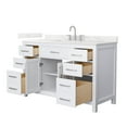thumbnail image 2 of Beckett 54" White Single Vanity & Giotto Quartz Top (3-Hole) & Nickel Trim, 2 of 5