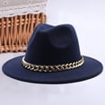 thumbnail image 6 of UDIYO Hat Big Chain Wide Brim Autumn Winter Sun Protection All Match Felt Cap for Daily Wear, 6 of 8