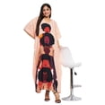 thumbnail image 1 of Oussum Robe Kaftan Longue Tribale Rose Pâle en Polyester Grande Taille pour Femmes, 1 of 7