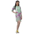 thumbnail image 3 of Moomaya Party Dress For Women Scoop Neck Moss Georgette 3/4 Sleeve Tunic Dress, 3 of 4