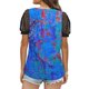thumbnail image 2 of Gibobby Playera Manga Corta para Mujer Top manga corta con cuello en V encaje informal con estampado moda para mujer(Azul,XL), 2 of 4
