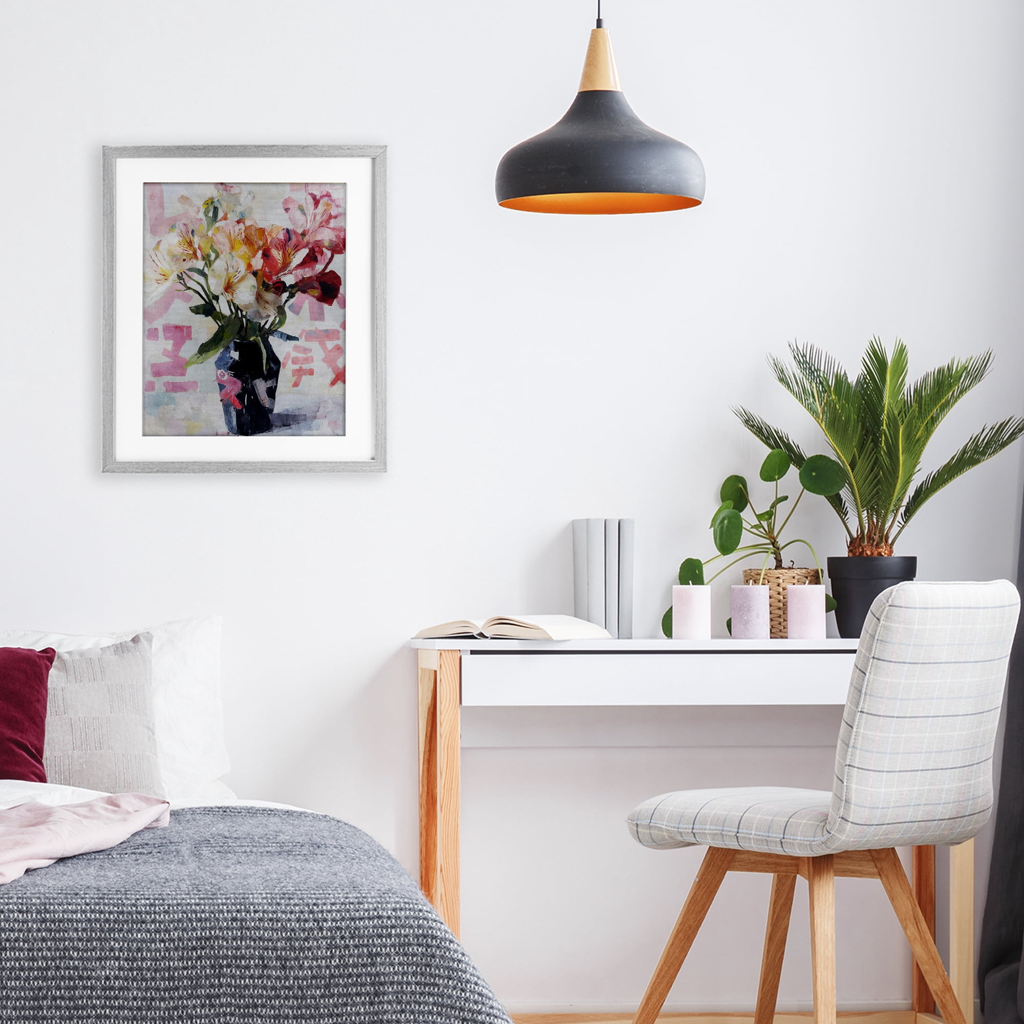 Stupell Industries Zen Blooms Bouquet Gray Framed Print Under Glass, design by Svetlana Aleynikova
