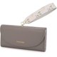 thumbnail image 2 of Cartera de mano para mujer, billetera triple, tarjetero, monedero, piel sintética, talla L, gris, 2 of 5