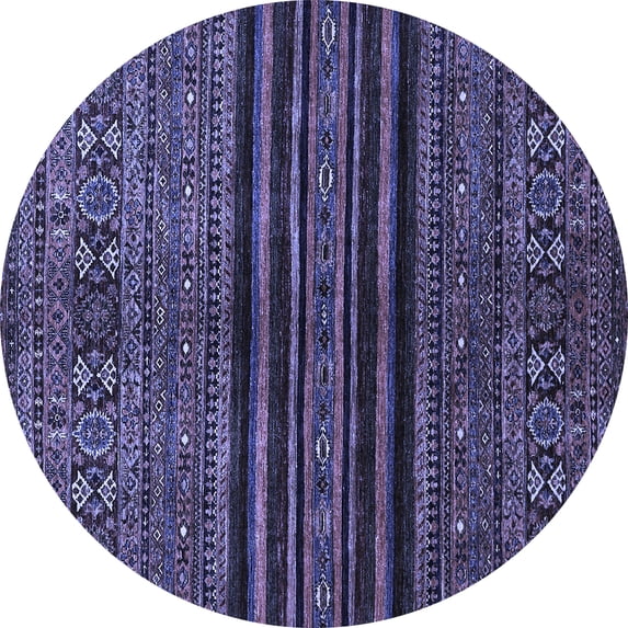 Ahgly Company Indoor Round Abstract Blue Modern Area Rugs, 3' Round