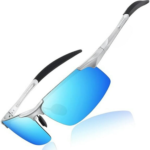 Woaeety Mens Sports Polarized Sunglasses UV Protection Sunglasses Al-Mg Metal Frame for Men Fishing Driving Golf Goggles