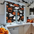 thumbnail image 3 of Halloween Pumpkin Ghost Kitchen Window Curtains Valance and Tier Set 36 Inch, Cute Skull Spider 3 Piece Window Treatment Tiers for Living Room Bedroom Kitchen Decor Drapes, 3 of 6