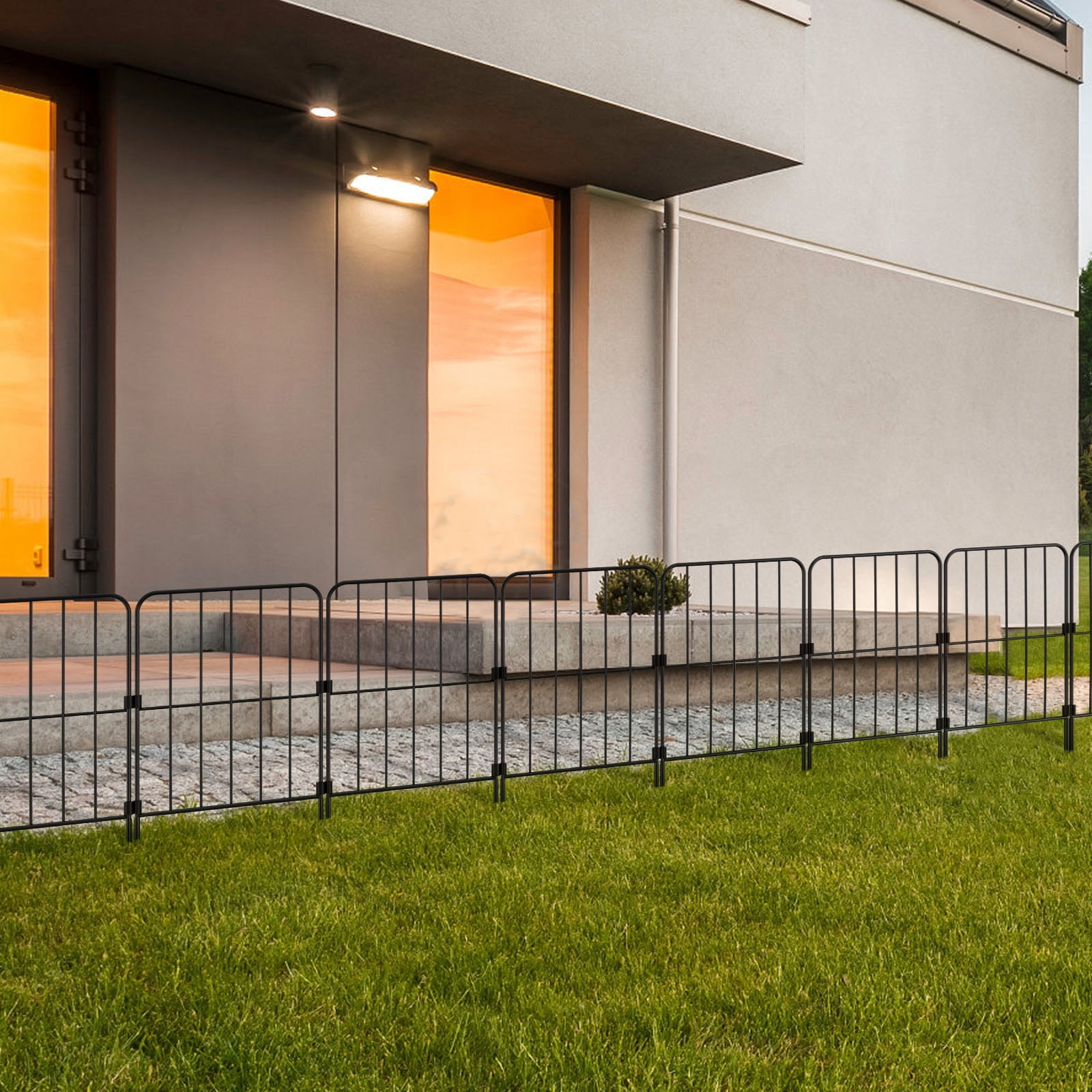 Black Garden Border Folding Fence Lawn Fence 23.6*13 Feet,Square Fence x 10,Landscape Panel,Folding Patio Fence,Flower Bed,Pet Fence Decorative Fence