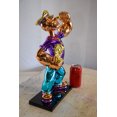 thumbnail image 4 of Nifao Chrome Popeye Cartoon in Purple Shirt on Black Base Resin Statue – Home Decor Sculpture, 9"L x 8"W x 16"H, 4 of 11