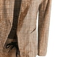 thumbnail image 2 of QUYUON Blazer Sets Women 2 Piece Outfits Plaid Long Sleeve Collared Open Front Blazer Jacket Pocket Drawstring Elastic Waist Joggers Pants Sets Business Casual Blazer Suits E-Khaki L, 2 of 6