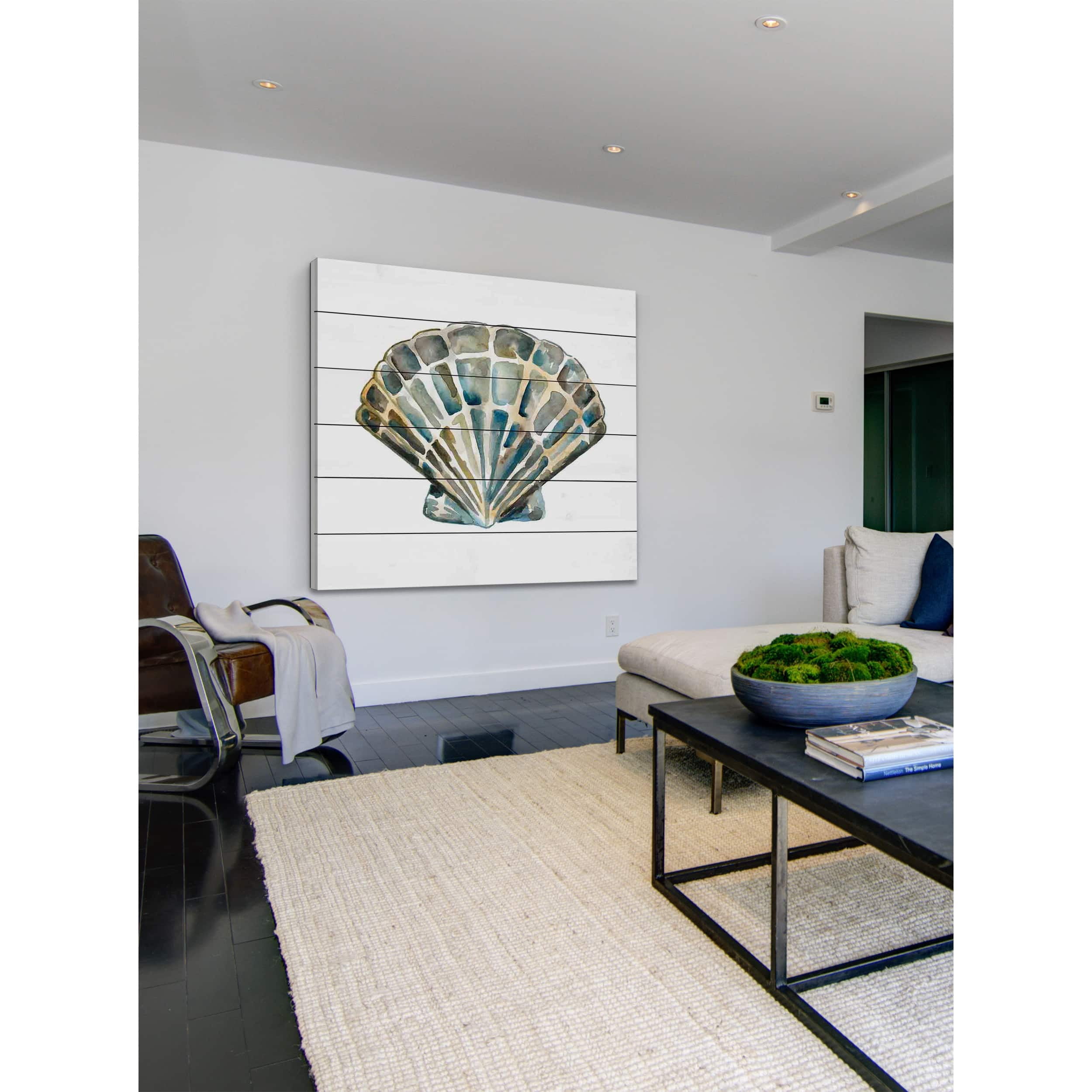 Marmont Hill "Aquarelle Shells IV" Painting Print on White Wood