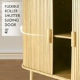 thumbnail image 5 of MARNUR Sideboard Buffet Cabinet 40" Storage Cabinet with 2 Sliding Tambour Doors, Adjustable Shelves for Office Bedroom Hallway Entryway, Oak, 5 of 11