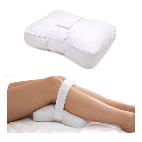 Renyuanyuan Large Comfortable Knee Pillow for Side Sleepers, Memory Foam with Adjustable Strap, 13.39x9.45x2.76in