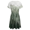thumbnail image 5 of Aesthetic Foggy Mountain View Painting Trees Women's Dress Short Sleeve Summer Sundress Summer Women Clothes, 5 of 7