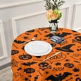 thumbnail image 5 of Coolnut Halloween Pumpkin Bat and Skull Round Tablecloth 60In,Table Cover Water Resistant Spill Proof Large Table Cover for Indoor & Outdoor Family Gathering Dinner, BBQ Halloween Decoration, 5 of 7