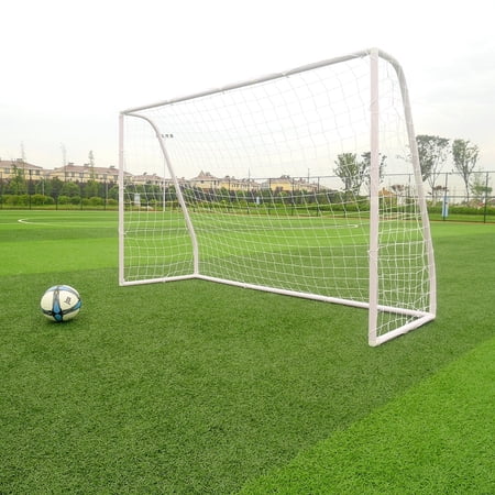 Zimtown 8' x 5' x 2.7' Portable Soccer Goal, Lightweight Professional Football Practice Training Aid Post Net, with Net Straps Anchor, for Outdoor Kids/Children Youth Foosball Sports, White