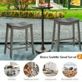 thumbnail image 6 of Gymax Set of 2 Saddle Bar Stools Counter Height Kitchen Chairs w/ Rubber Wood Legs, 6 of 8