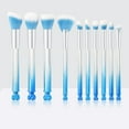 thumbnail image 2 of Blue Gradient 10pcs Makeup Brush Set Plastic Handle Powder Contour Eye Cosmetic Brushes Beauty Makeup Tools, 2 of 5