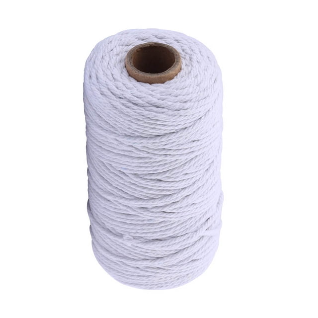 Cuerda de algodón hecha a mano, 3 mm de diámetro, de un solo color, tejidas para manualidades, cuerdas de 100 m, color blanco 1 rollo sidaley HA5320-16B