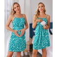 thumbnail image 3 of Ekouaer Women's Nursing Nightgown Maternity Dress Breastfeeding Gown Full Slips Sleepwear White Green Floral, 3 of 6
