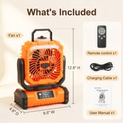 WLRETMCI Portable Camping Fan Rechargeable Battery Operated Fan with Light and Mist 20000mAh Outdoor Fan for Tent Travel Emergency