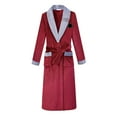 thumbnail image 4 of Mens Bathrobes Mens Thick Wool Long Towl Robe Matching Color Bathrobe Home Men Robe Grey XXXXL, 4 of 4