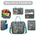 thumbnail image 2 of Vintage Fashion Lunch Box for Women, Floral Boho Reusable Insulated Tote with Adjustable Strap, Leakproof Lunch Cooler for Teachers or Travel Snacks, 2 of 5