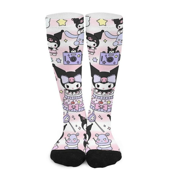 Kuromi Stocking Long Socks Breathable Knee High Thigh Stockings High Socks Sport Socks for Mens Womens