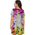thumbnail image 5 of Ratiio Colorful Tie Dye Stained Glass 3 Print Women's Short-sleeved Nightdress - Casual A-line Sleeveless Sleepwear Dress for Summer, Comfortable and Breathable, 5 of 8