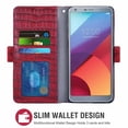 thumbnail image 2 of Étui de Téléphone Mobile pour LG G6, Étui en Cuir pour LG G6, Étui à Rabat, Rouge, 2 of 7