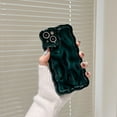 thumbnail image 2 of Case for iPhone 13,3D Meteorite Bubble Pattern Electroplate Plating Glitter Curly Wavy Frame Glossy Case,Soft TPU Shockproof Case for iPhone 13 Phone Case 6.1 Inch,Dark Green, 2 of 5