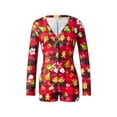 thumbnail image 1 of Seyurigaoka Women Christmas Plus Size Bodycon Jumpsuit Romper Christmas Print Deep V Neck Pajamas Bodysuit Outfit Tracksuit Playsuit Nightwear Homewear, 1 of 9