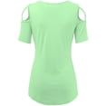 thumbnail image 3 of Made by Johnny Women's Loose Short Sleeve Strappy Cold Shoulder Top M MINT, 3 of 6