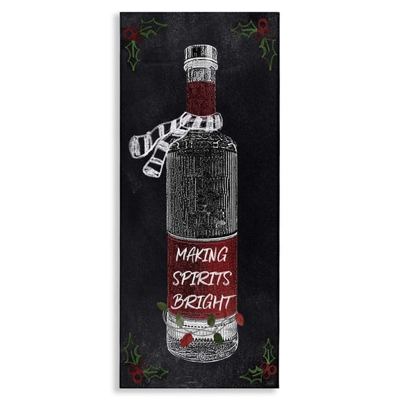 Stupell Industries Shabby Chic Making Spirits Bright Bottle Canvas Art, 10 x 24, by Natalie Carpentieri