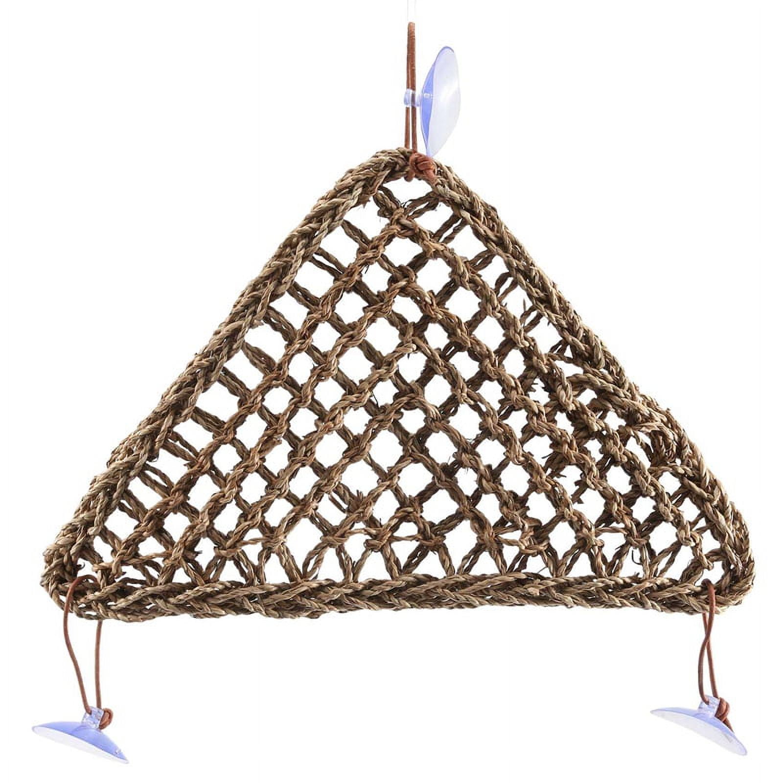 Bearded Dragon Hammock Lizard ,100% Natural Seagrass Fibers for Reptiles,Geckos,,Hermit Crabs and Snakes,Triangular and Plastic Terrarium Plant Leaves