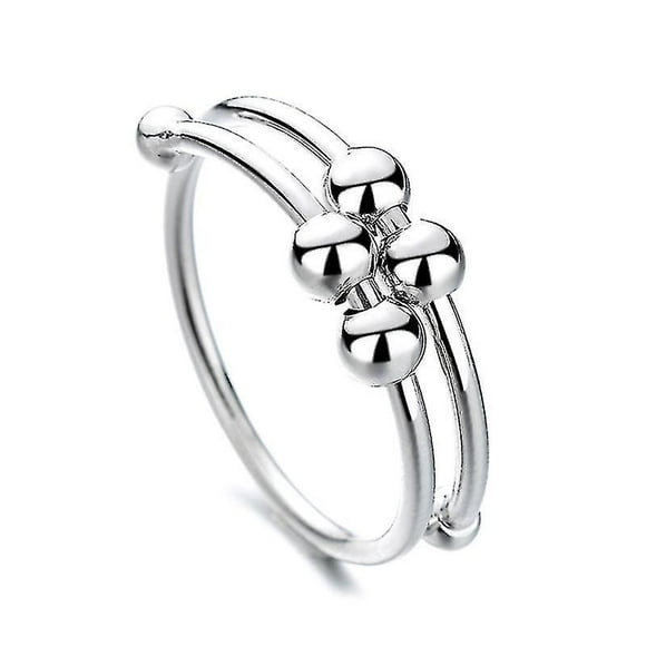 Rotatable Fidget Beads Rings Single Coil Spinner Beads Ring Anti Stress Ring