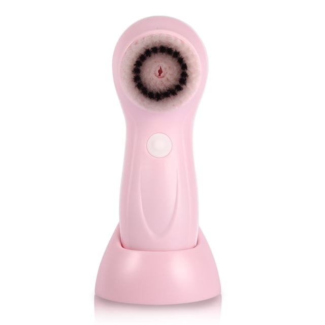 Cepillo de limpieza facial eléctrico giratorio recargable por USB, de moda, para el cuidado de la piel (rosa)