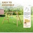 thumbnail image 7 of Ktaxon Wood A-Frame Swing Set for Backyard, Kids Playset with 2 Belt Swings & Trapeze Bar, 390lbs Capacity, 7 of 7