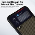 thumbnail image 4 of SaniMore Case for Samsung Galaxy Z Flip 3 6.7" 2021, Carbon Fibre Back Slim Shcokproof Anti-scratch 360°All-around Protective Drop Resistant Case for Samsung  Galaxy Z Flip 3, Gold, 4 of 6