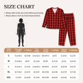 thumbnail image 4 of Fotbe Retro red and Black Houndstooth Conjunto de Pijama de Manga Larga para Mujer con Estampado, Ropa de Dormir de 2 Piezas, Conjunto de Casa Suave y Cómodo con Bolsillos-Large, 4 of 7