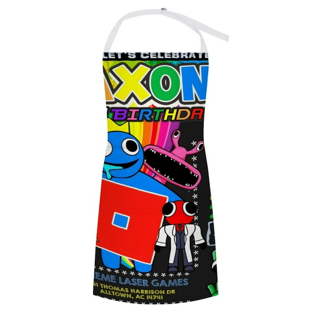 RAINBOW FRIENDS delantal temático para cocinar, esencial para el hogar, delantal de barbacoa/bufanda de cocina con bolsillos para hombres y mujeres, regalo para el hogar