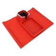 thumbnail image 3 of Bandeja ergonómica multifunción de silicona para reposabrazos de sofá con base antideslizante, color rojo, 3 of 14