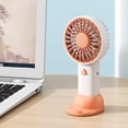 thumbnail image 3 of Yoofe Retro Portable Fan, Mini Personal Handheld and Desktop with Base, 3 Powerful Speed, USB Rechargeable Fan for Travel, Summer, Outdoor, Indoor(Orange), 3 of 6