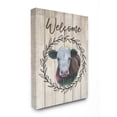 thumbnail image 2 of Welcome Sign Painted Cow with Flower and Wreath Canvas Wall Art, 2 of 3