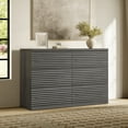 thumbnail image 3 of SICOTAS 33.7" Tall 3 Drawer Nightstand Dresser Set of 2, Modular Storage Cabinet, Modern Fluted Chest of Drawer with Slide Rails, Dresser TV Stand, End Table for Bedroom/Living Room, Black Alder, 3 of 9