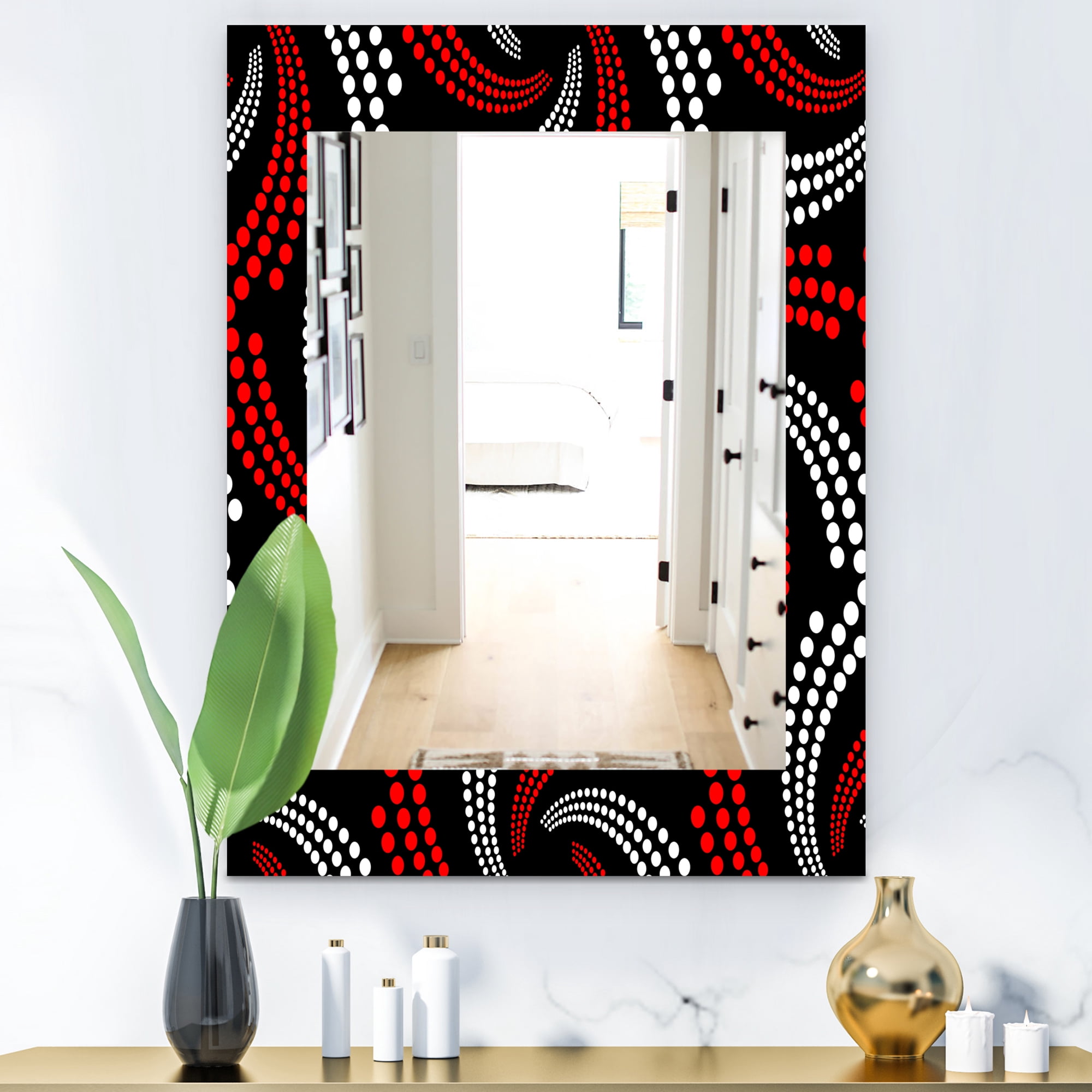 Designart 'Obsidian Impressions 7' Bohemian and Eclectic Mirror - Vanity Mirror