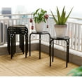 thumbnail image 6 of VINGLI 17.7in Metal Stackable Stools Portable Stacking Chairs Nesting Stool Decoration Round Stools Pack of 6 for Home Outdoor Indoor Office, Black, 6 of 12