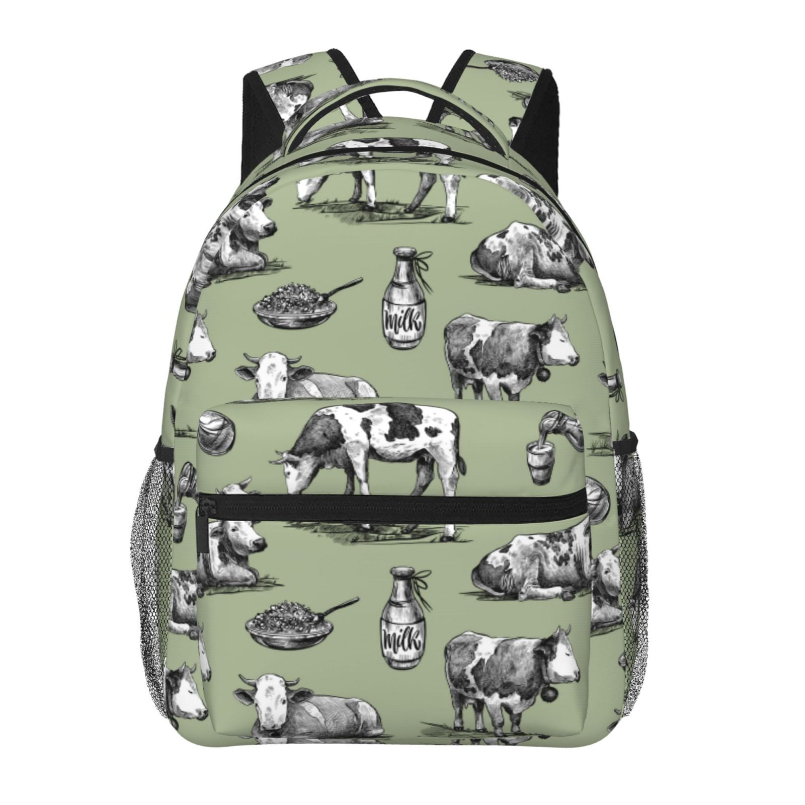 Ratiio Farm Cows Print Eco-Friendly Casual Backpack, Water-Resistant Polyester Canvas Daypack with Smooth Zippers, Comfortable & Durable Travel Bag with Laptop Compartment
