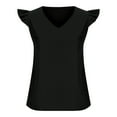 thumbnail image 6 of cfhntfmh Womens Fashion Tops Summer Soft Ruffle Cap Sleeve Tunic Shirts Comfy V Neck Going out Casual Blouses, 6 of 7