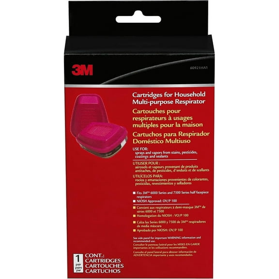 3M 60921HA1-A Replacement Cartridges for Household Multi-Purpose Respirator