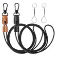 thumbnail image 1 of 2 Pcs Braided Leather Lanyards for ID Badges Holders Keys Long Strap Neck Lanyard Keychain for Men, 1 of 5